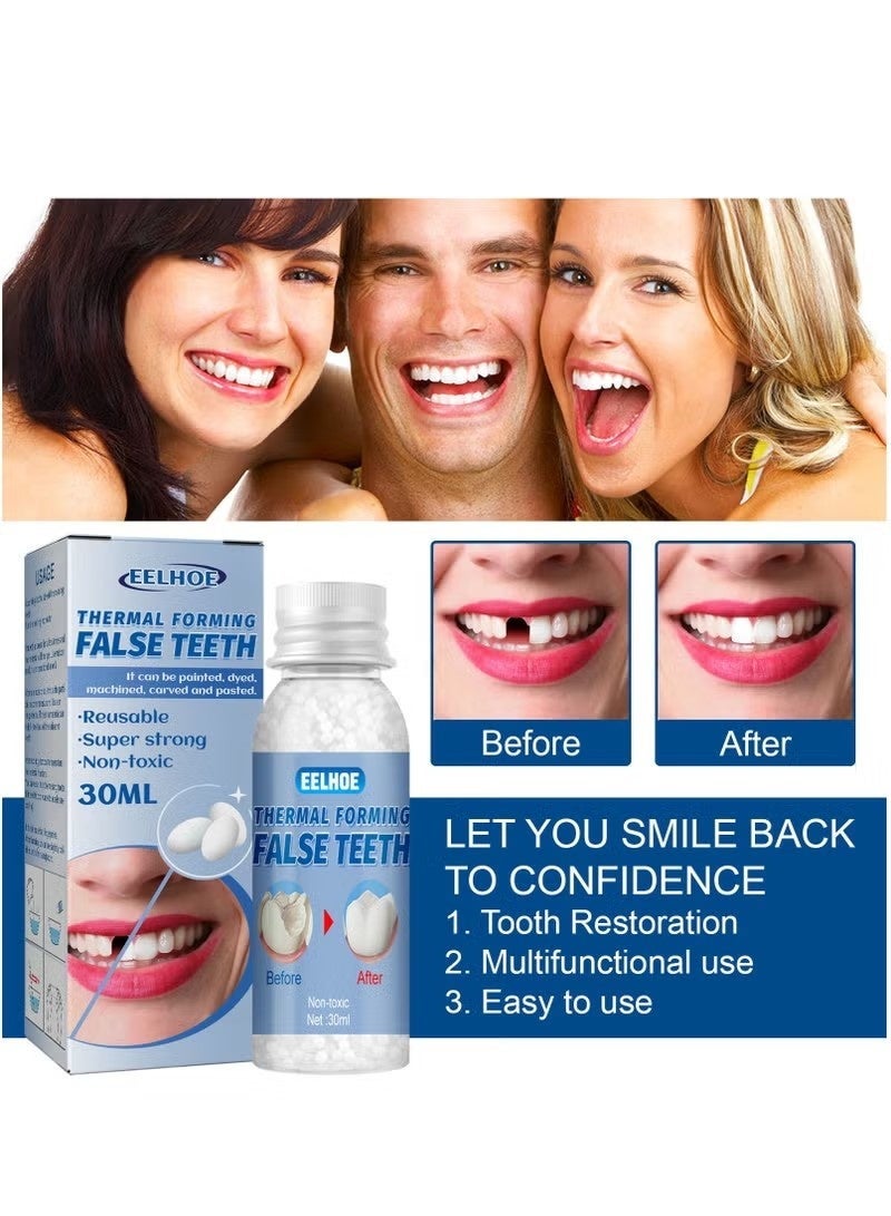 إيلهو طقم إصلاح الأسنان الاصطناعية بالتشكيل الحراري، حبيبات إصلاح الأسنان للأسنان المفقودة والمكسورة، طقم إصلاح حشوات الأسنان المؤقتة - Image 2